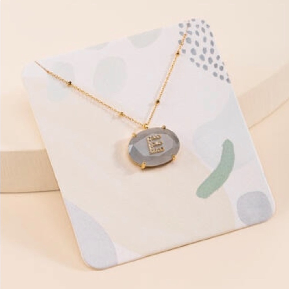 Francescas E Faceted Initial Stone Necklace